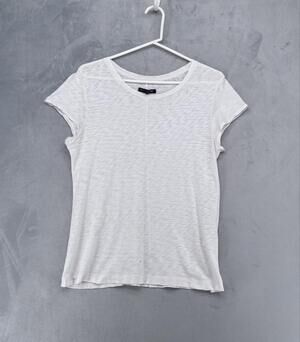 Rag & Bone/JEAN Shirt Womens L White Crew Neck Short Sleeve Cotton Jersey